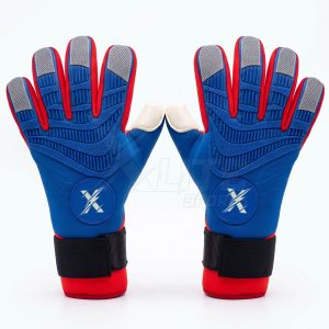 Custom goalkeeper gloves blue reinforced backhand pair