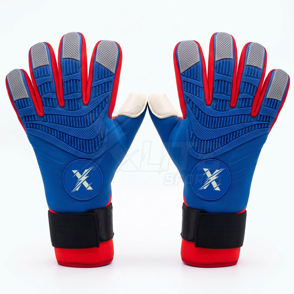 custom-goalkeeper-gloves-reinforced-backhand Custom goalkeeper gloves blue reinforced backhand pair